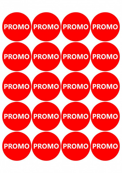 Etichete personalizate cu PROMO, 100 buc, PVC, rezistente la apa - Img 2
