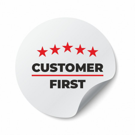 Etichete personalizate CUSTOMER FIRST, 100 buc, PVC, rezistente la apa - Img 2