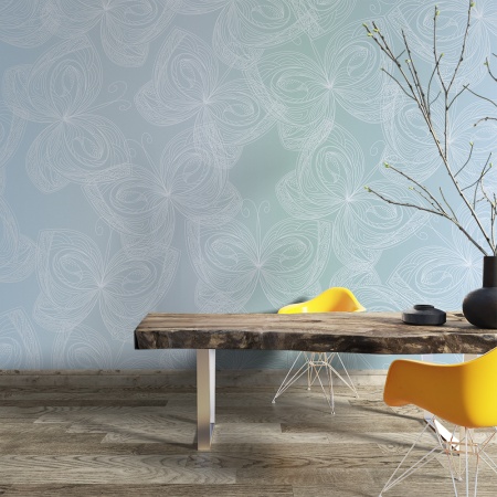 Fototapet Blue sketchy butterflies (FTD1000257) - Img 2