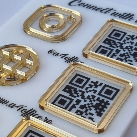 Meniu de birou din plexi cu accesorii aurii - Img 4