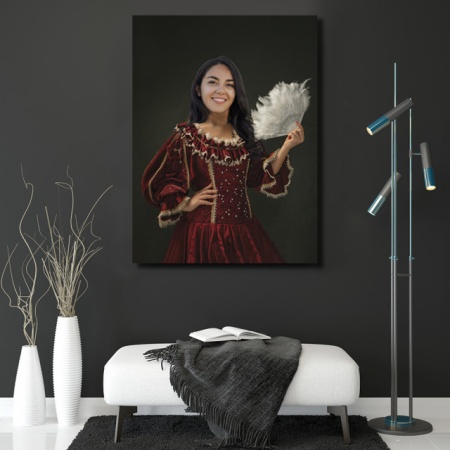 Portret Personalizat Cu Poza Ta - Domnita Cu Evantai - Img 2
