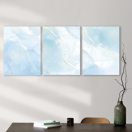Set 3 Tablouri Pastel blue marble - Img 3