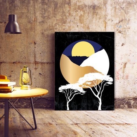 Set Tablouri Canvas - Abstract Circles And Trees - Img 5