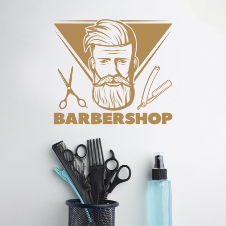 Sticker Barbershop (triangle logo) - Img 3