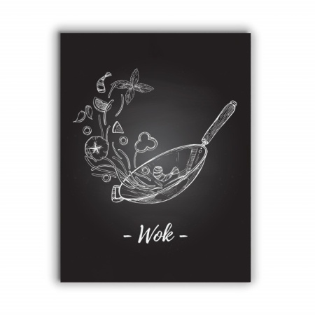Tablou Bucatarie - Black And White Wok - Img 3