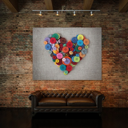 Tablou Canvas Buttons Heart - Img 3