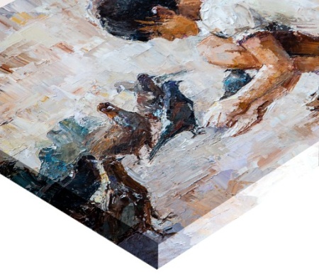 Tablou Canvas Efect Pictura - Fetita Cu Porumbei - Img 3