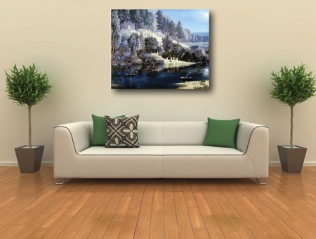 Tablou Canvas Efect Pictura - Peisaj de iarna - Img 2