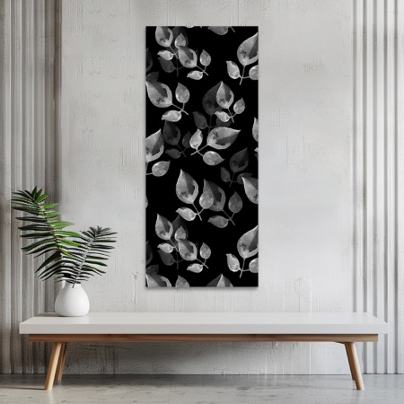 Tablou canvas - Frunze pictate pe fundal negru (Floral 055) - Img 3