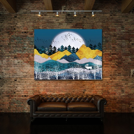 Tablou Canvas Full Moon Magical Forest - Img 3