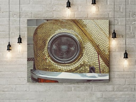 Tablou Canvas Golden Car - Img 3