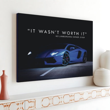 Tablou Canvas Inspirațional - Blue Lamborghini - Img 3
