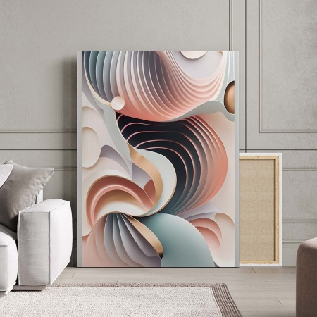 Tablou Canvas Modern Abstract - Abstract pastel shells - Img 3