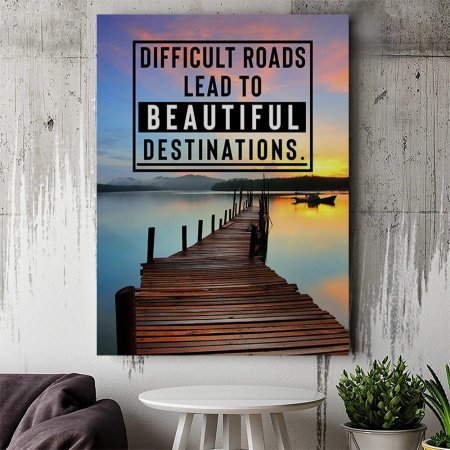 Tablou Canvas Motivational - Difficult roads (pontoon) - Img 2