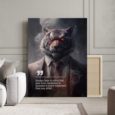 Tablou Canvas Personalizat - Business Animals - Villain Tiger - Img 4
