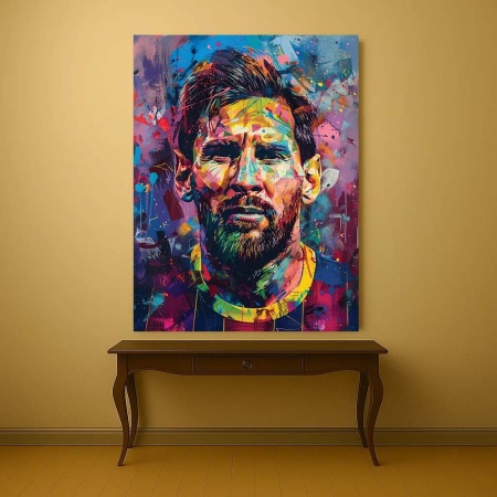 Tablou Canvas - Urban Art Portrait of Messi - Img 4