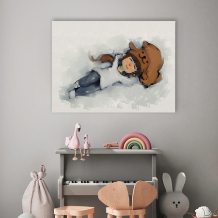 Tablou copii - Enjoying the snow 2