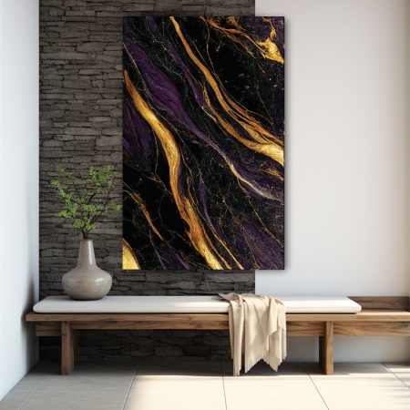 Tablou Fluid Marble with Purle and Golden Waves (088) - Img 4