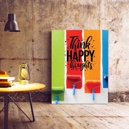 Tablou Motivational - Think Happy Thoughts - Img 2