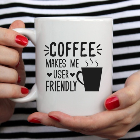 Cana cu Mesaj Coffee Makes Me User Friendly