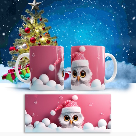 Cana De Craciun - Cute Santa Owl - Img 2