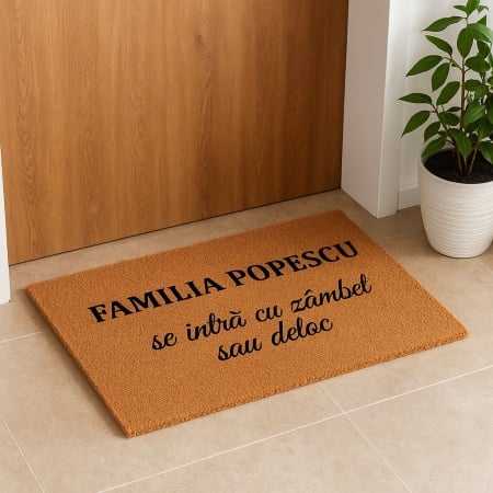 Covor de intrare personalizat - 60x40cm - Familia Intra cu zambet sau deloc - Img 2