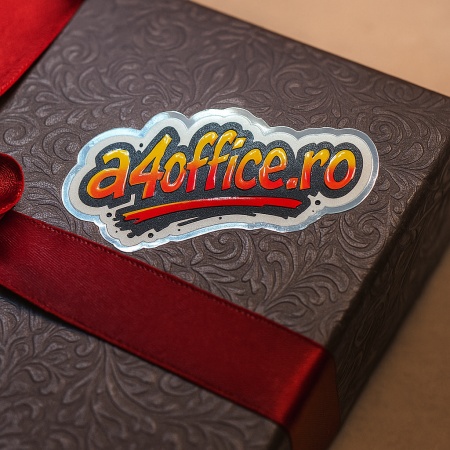 Etichete adezive personalizate Metalizata 3x3cm decupat pe argintiu sau auriu - Img 4