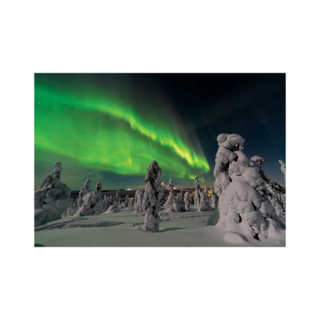 Foto tapet Aurora borealis and snow - Img 2
