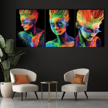 Set 3 Tablouri Canvas - Rainbow portraits - Img 4