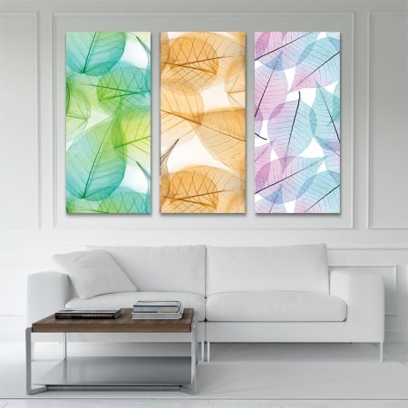 Set 3 Tablouri Vegetatie - Frunze stilizate pastel (048, 049, 052) - Img 3