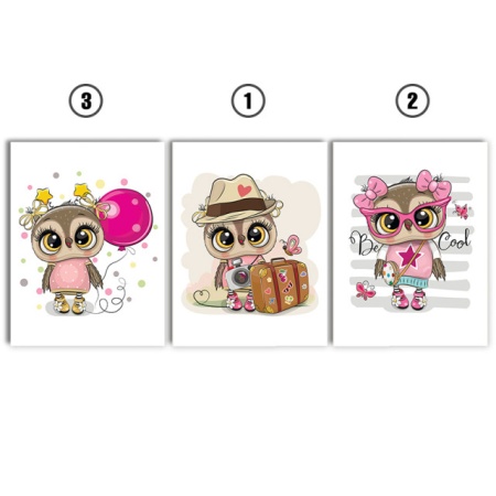 Set Tablouri Copii - Cute Owls - Img 3
