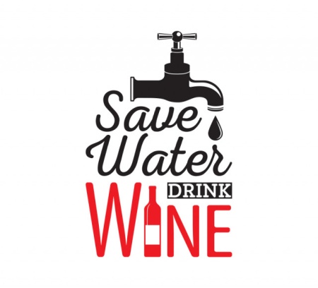 Sticker Bucatarie - Save the water, drink wine - Img 2