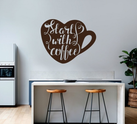 Sticker Bucatarie - Start with coffee - Img 2