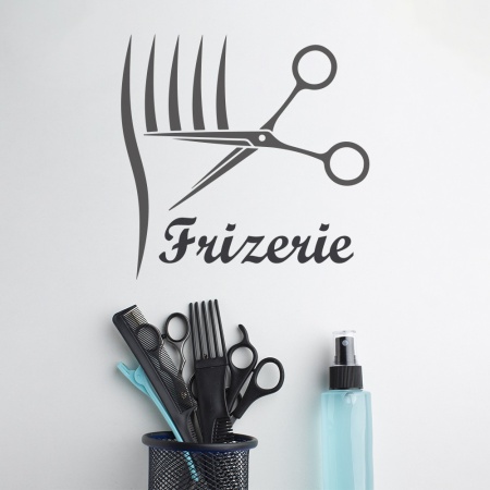 Sticker Frizerie (foarfece si fire de par) - Img 2