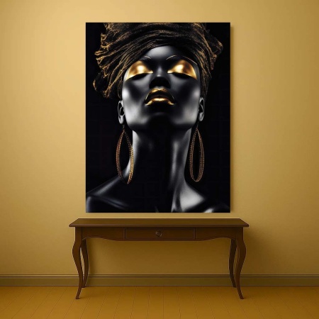 Tablou Canvas - Beautiful tribal woman with gold - Img 4
