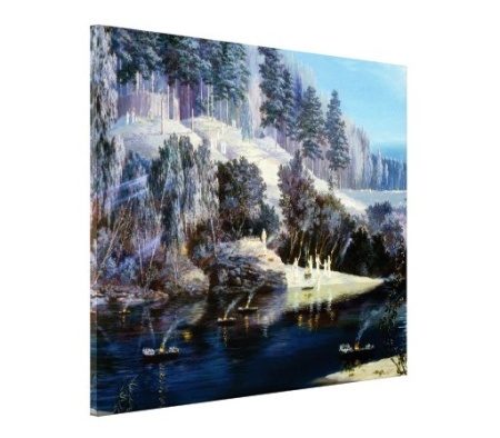 Tablou Canvas Efect Pictura - Peisaj de iarna - Img 3