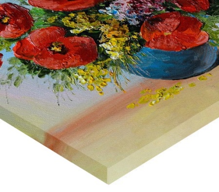 Tablou Canvas Efect Pictura - Vaza Cu Maci - Img 3