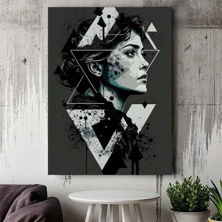Tablou Canvas Modern Abstract - 3D Portrait in black - Img 2
