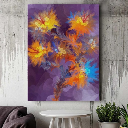 Tablou Canvas Modern Abstract - Abstract painting with multilayered flowers - Img 3