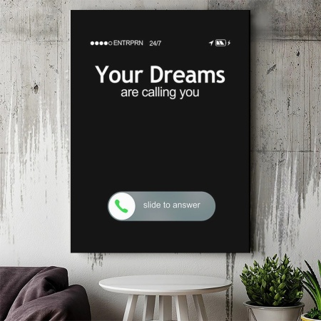 Tablou Canvas Motivational - Your dreams are calling you (black) - Img 4