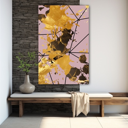 Tablou canvas - Rusty Gold on Pale Pink (ZAZ 048) - Img 4