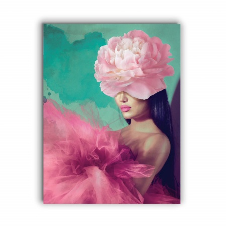 Tablou Canvas Woman With Pink Flower - Img 3