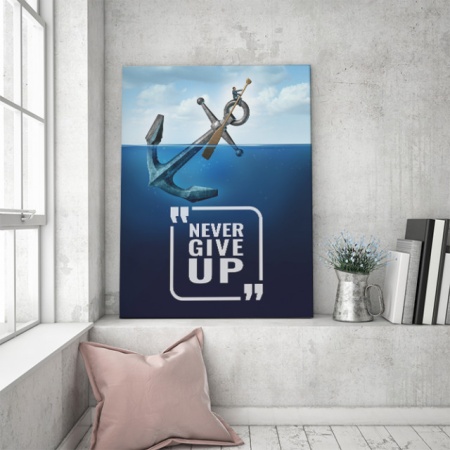 Tablou Motivational - Never Give Up (Anchor) - Img 3