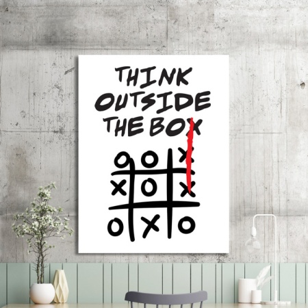 Tablou Motivational - Think Outside The Box (Tic Tac Toe) - Img 2