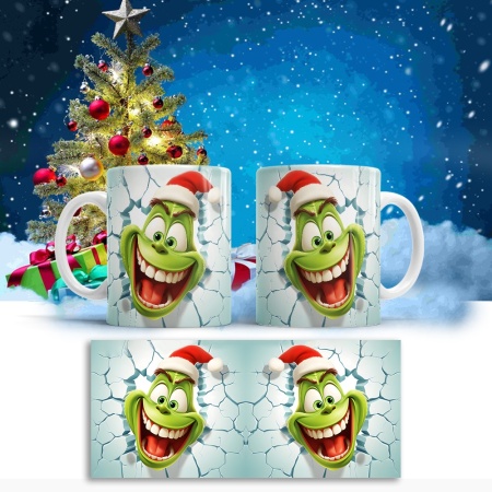 Cana De Craciun - Classic Grinch Face - Img 2