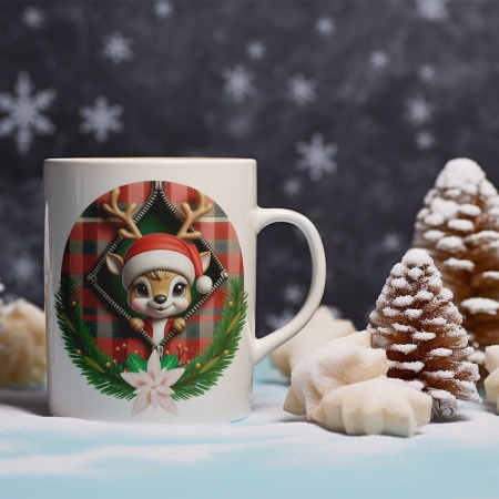 Cana De Craciun - Cute Baby Reindeer in a Pocket (mesaj personalizat) - Img 2