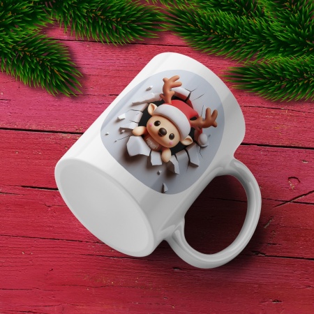 Cana De Craciun - Cute Smiling Baby Reindeer - Img 2