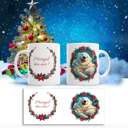 Cana De Craciun - Happy Polar Bear (mesaj personalizat) - Img 2