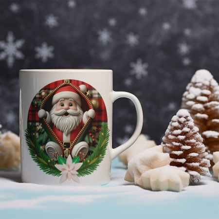 Cana De Craciun - Happy Santa with White Boots (mesaj personalizat) - Img 2