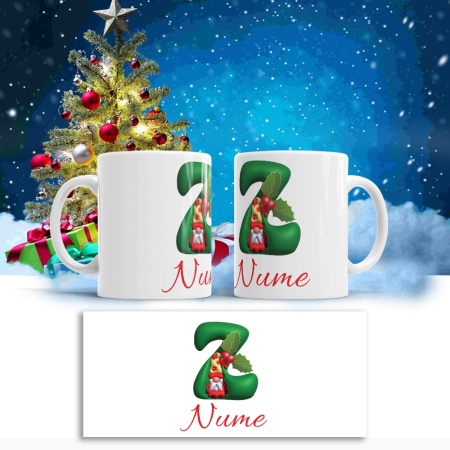 Cana De Craciun - Litere cu gnomi Z (nume personalizat) - Img 2